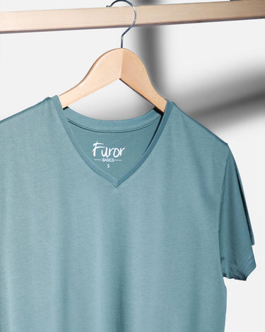 Men's Sea Green Basic T-Shirt - FMTBT19-049