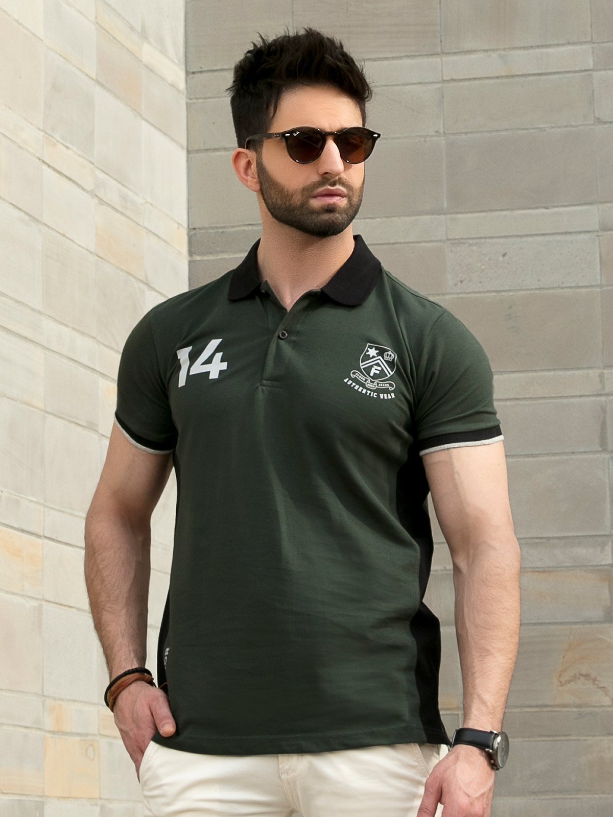 Men's Dark Green Polo Shirt - FMTCP18-009