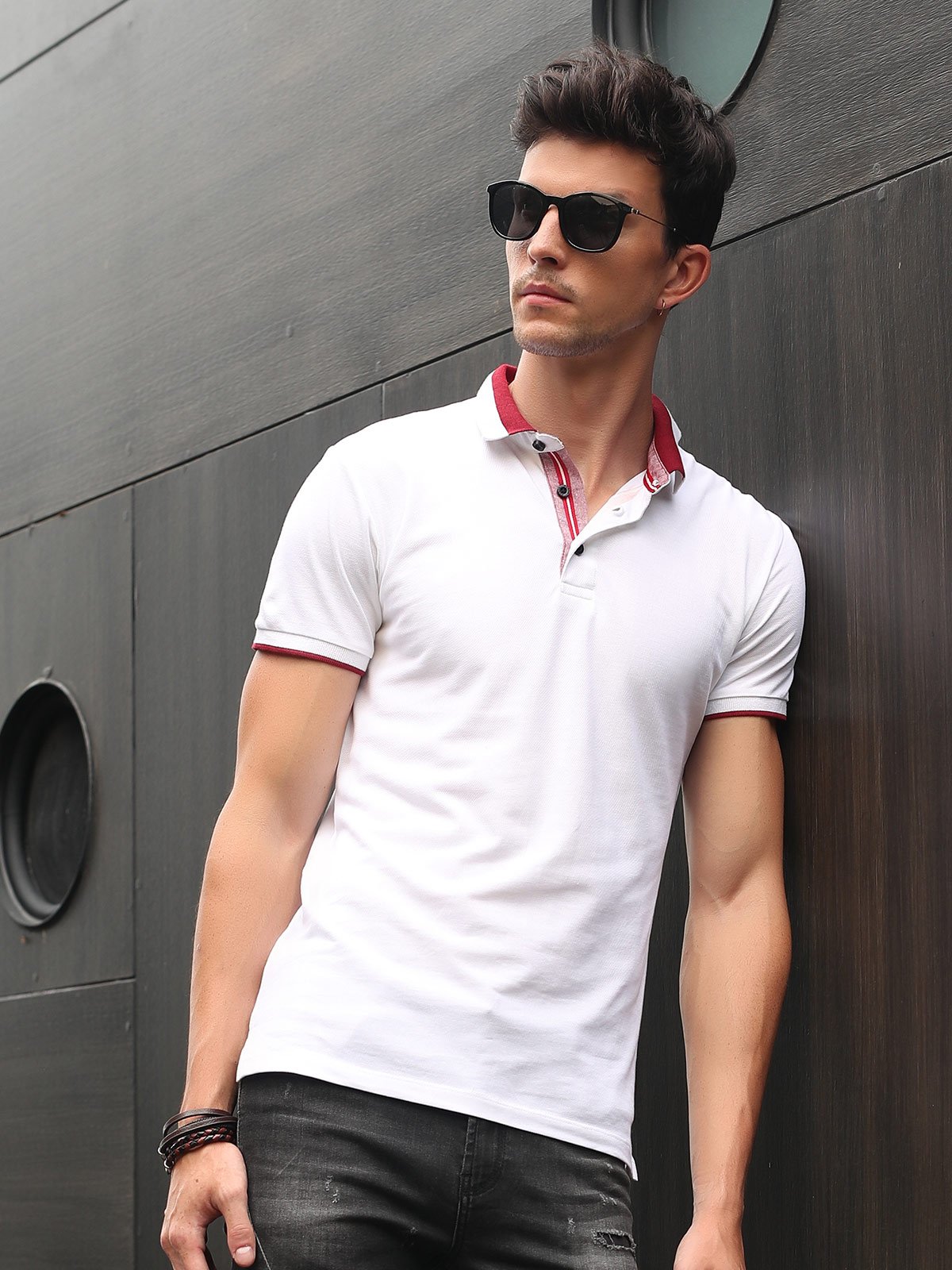 Men's White Polo Shirt - FMTCP19-003