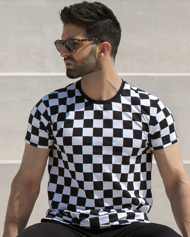 Men's Black & White Graphic Tee - FMTGT19-004