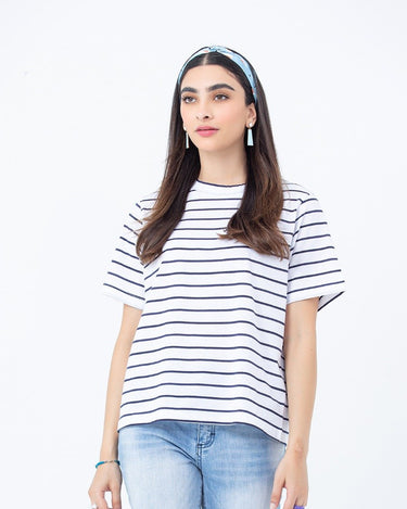 Women's Navy & White Classic Tee - FWTGT23-023