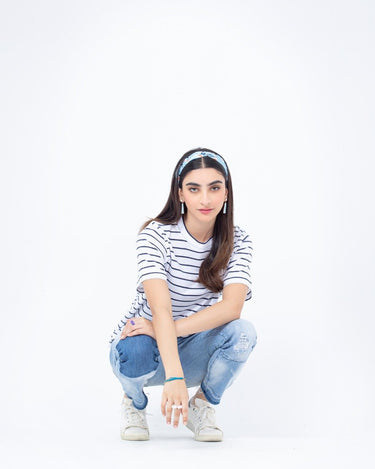 Women's Navy & White Classic Tee - FWTGT23-023