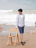 Men's White Check Casual Shirt - FMTS21-31471