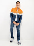 Men's Blue Orange Denim Jacket - FMTJD21-012