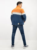 Men's Blue Orange Denim Jacket - FMTJD21-012