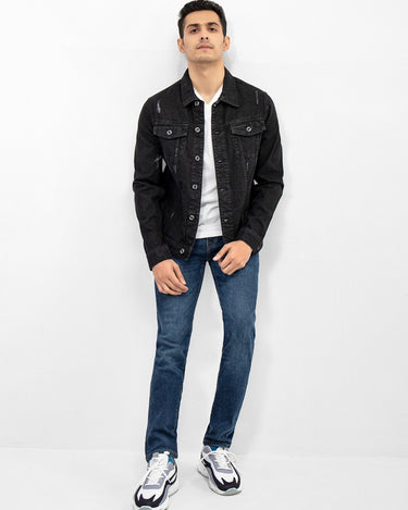 Men's Dark Charcoal Denim Jacket - FMTJD21-002