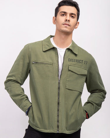 Men's Olive Green Jacket - FMTJW21-007
