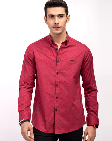 Men's Red Casual Shirt - FMTS21-31518