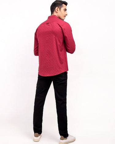 Men's Red Casual Shirt - FMTS21-31518