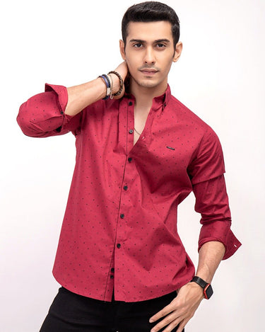 Men's Red Casual Shirt - FMTS21-31518