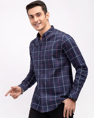 Men's Blue Casual Shirt - FMTS21-31526