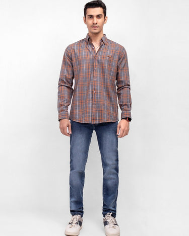 Men's Grey Casual Shirt - FMTS21-31514