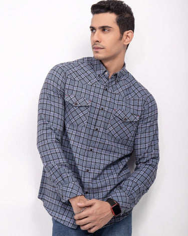 Men's Grey Casual Shirt - FMTS21-31515