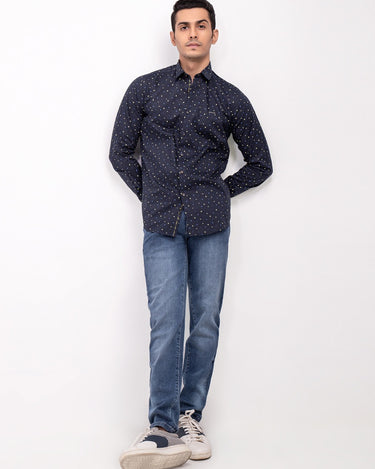 Men's Navy Casual Shirt - FMTS21-31527