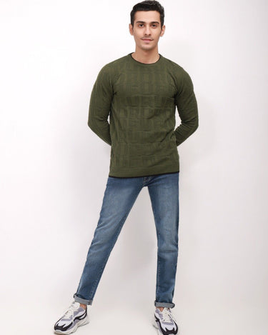 Men's Olive Sweater - FMTSWT21-011