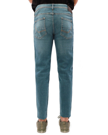 Men's Teal Blue Denim Jeans - FMBP21-025