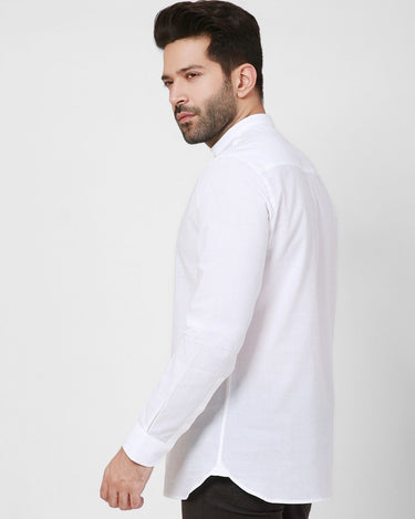 Men's White Casual Shirt - FMTS21-31496