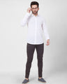 Men's White Casual Shirt - FMTS21-31497