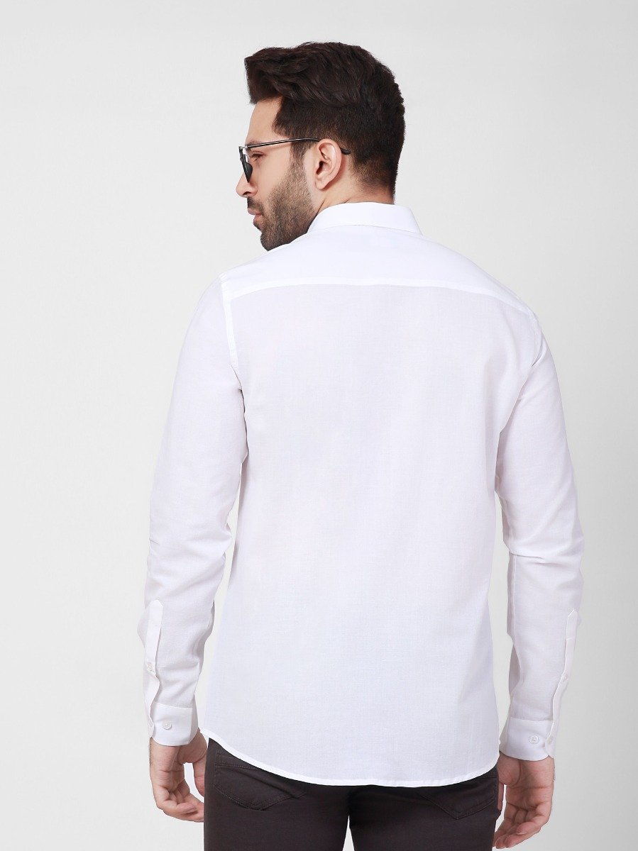 Men's White Casual Shirt - FMTS21-31497