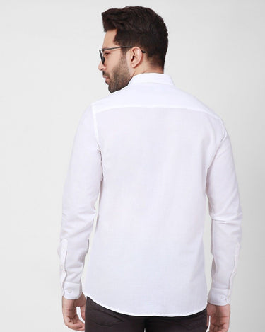 Men's White Casual Shirt - FMTS21-31497