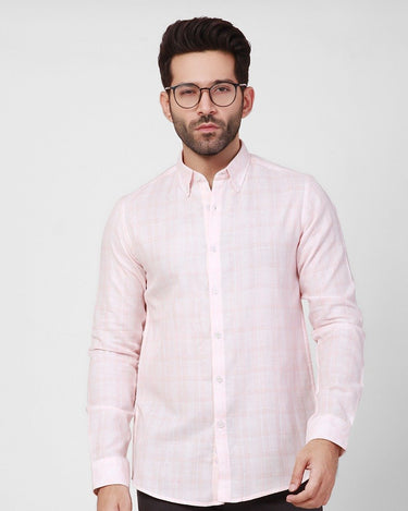 Men's Light Pink Casual Shirt - FMTS21-31491