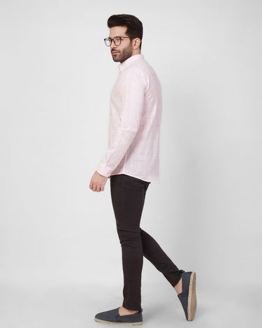 Men's Light Pink Casual Shirt - FMTS21-31491