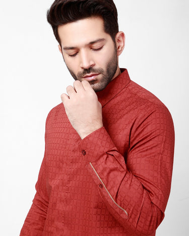 Men's Rust Casual Shirt - FMTS21-31488