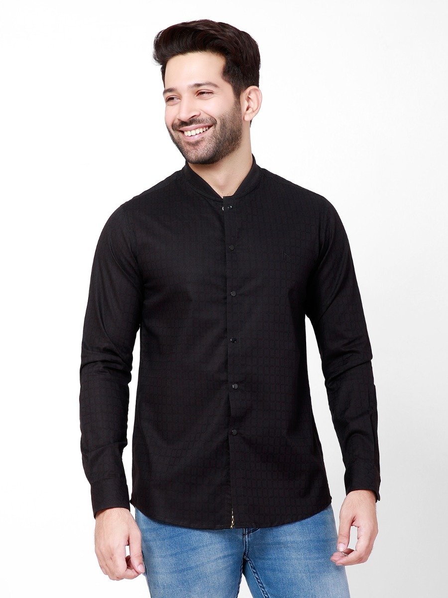 Men's Black Casual Shirt - FMTS21-31489
