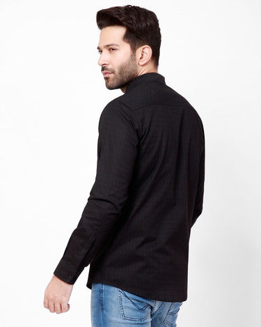 Men's Black Casual Shirt - FMTS21-31489