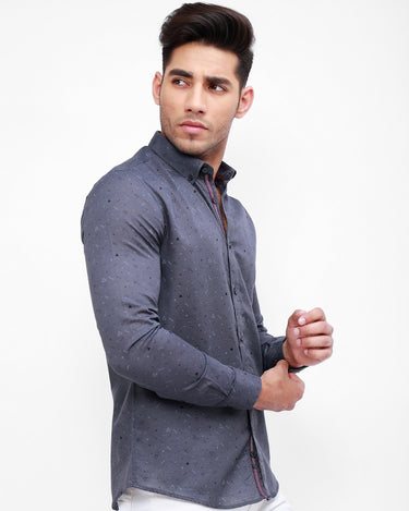 Men's Grey Casual Shirt - FMTS21-31447