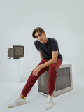 Men's Navy Crew Neck Basic Tee - FMTBT22-003