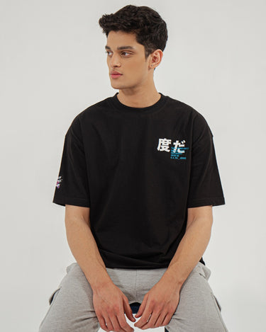 Men's Black Crew Neck Graphic Tee - FMTGL22-001
